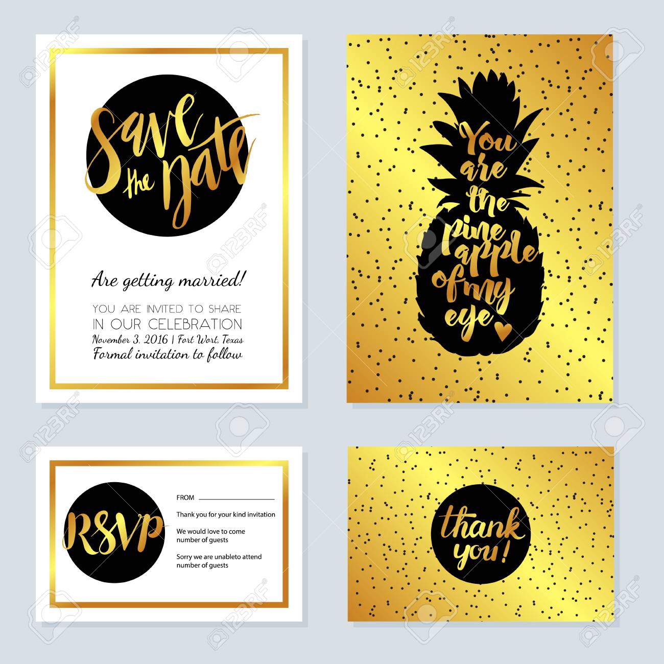 rich wedding invitations gold