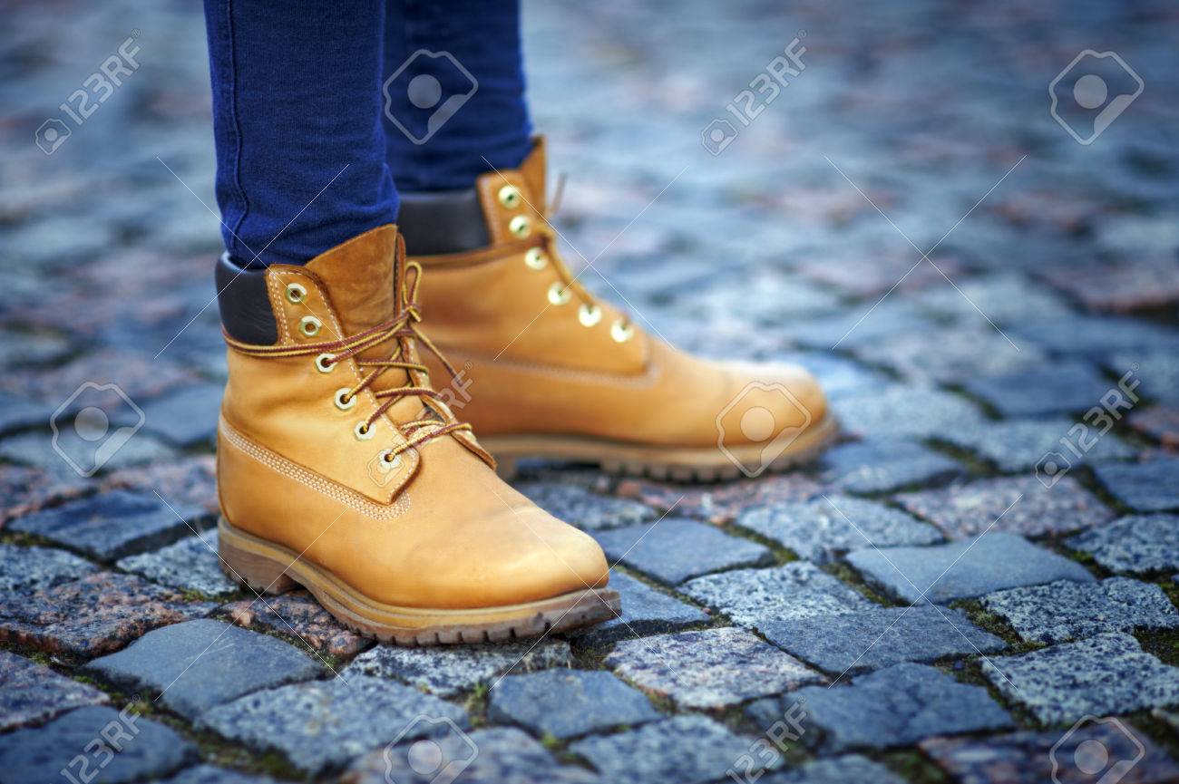 yellow tan boots