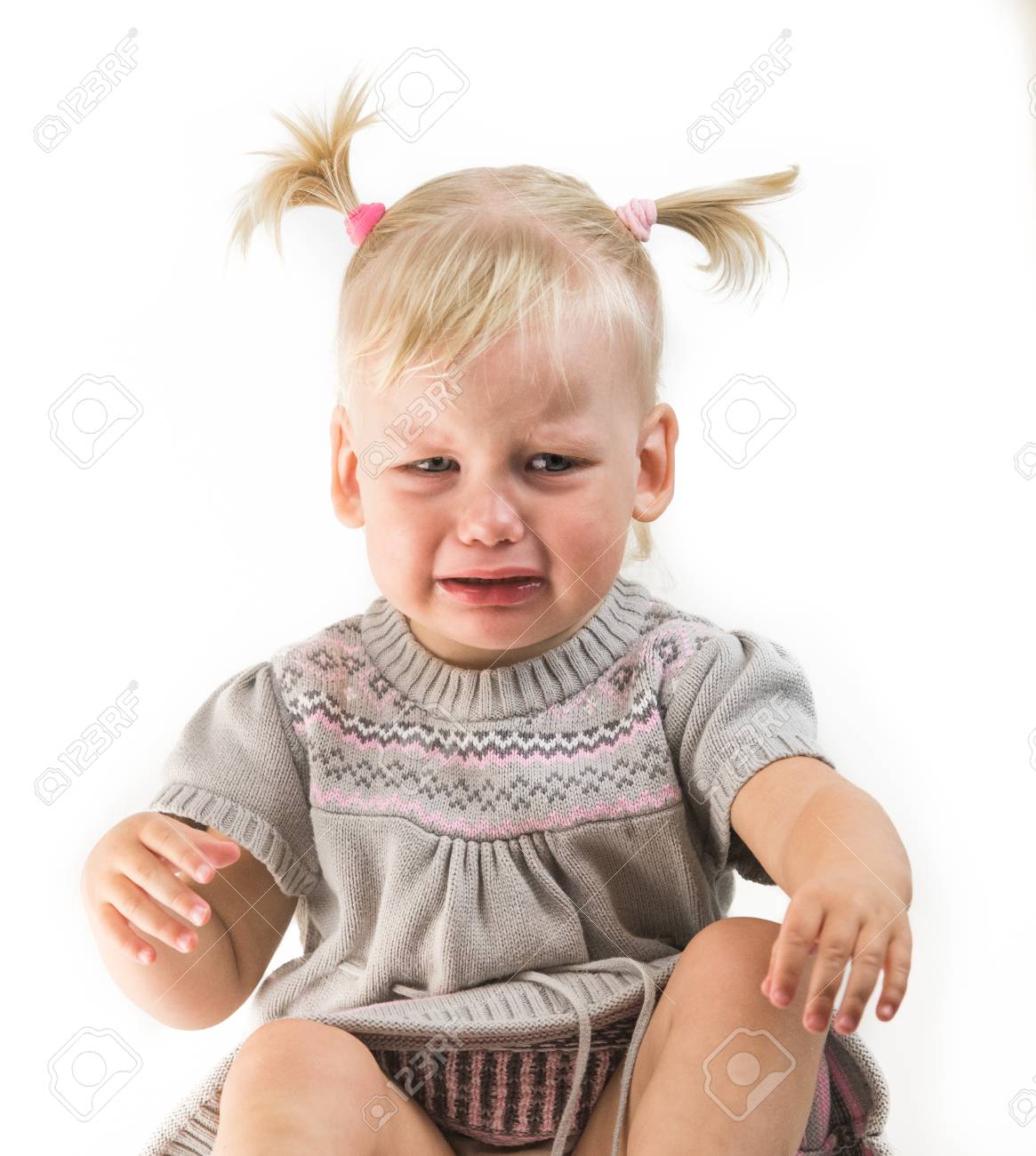 Crying Baby Girl Isolated