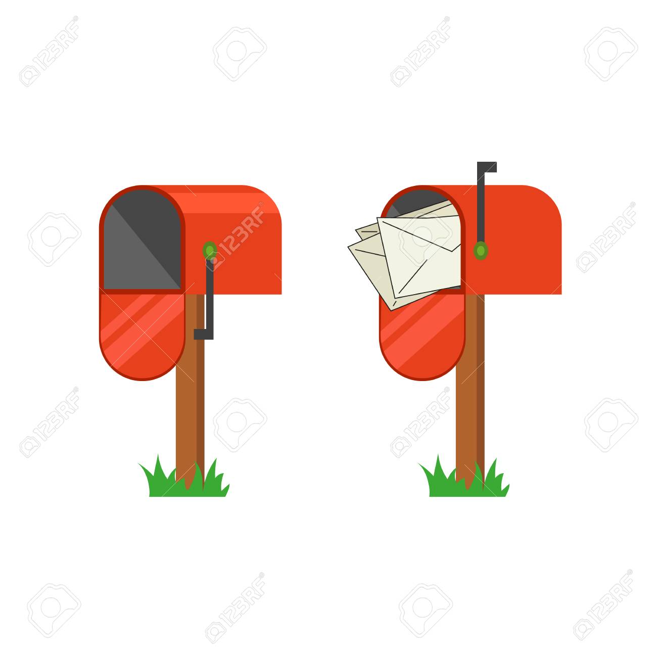 red mailbox with and