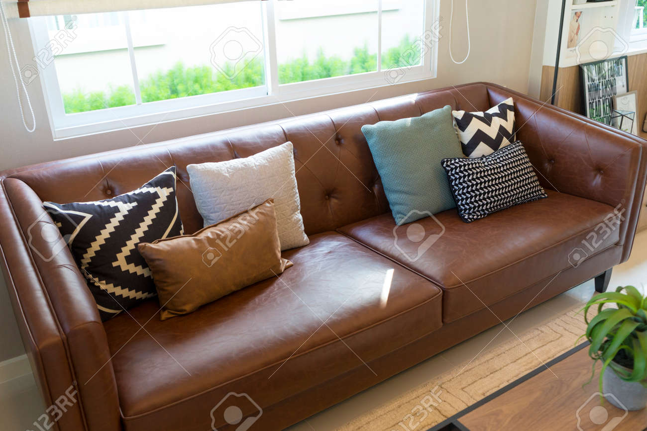 leather throw pillows for sofa