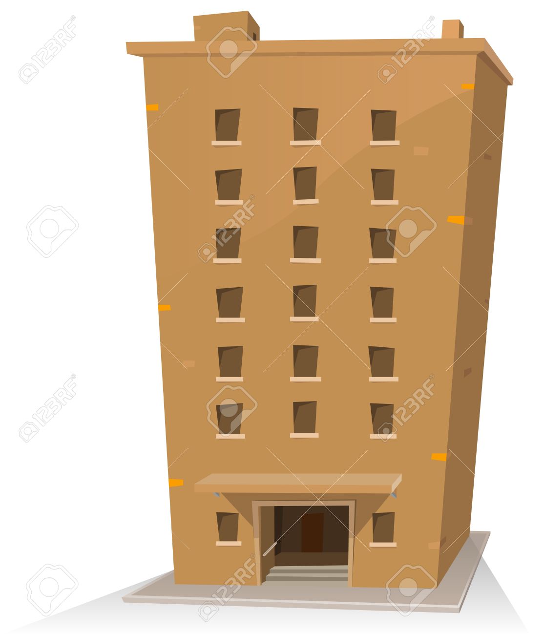 イラスト漫画建物のタワー部屋の中に のイラスト素材 ベクタ Image