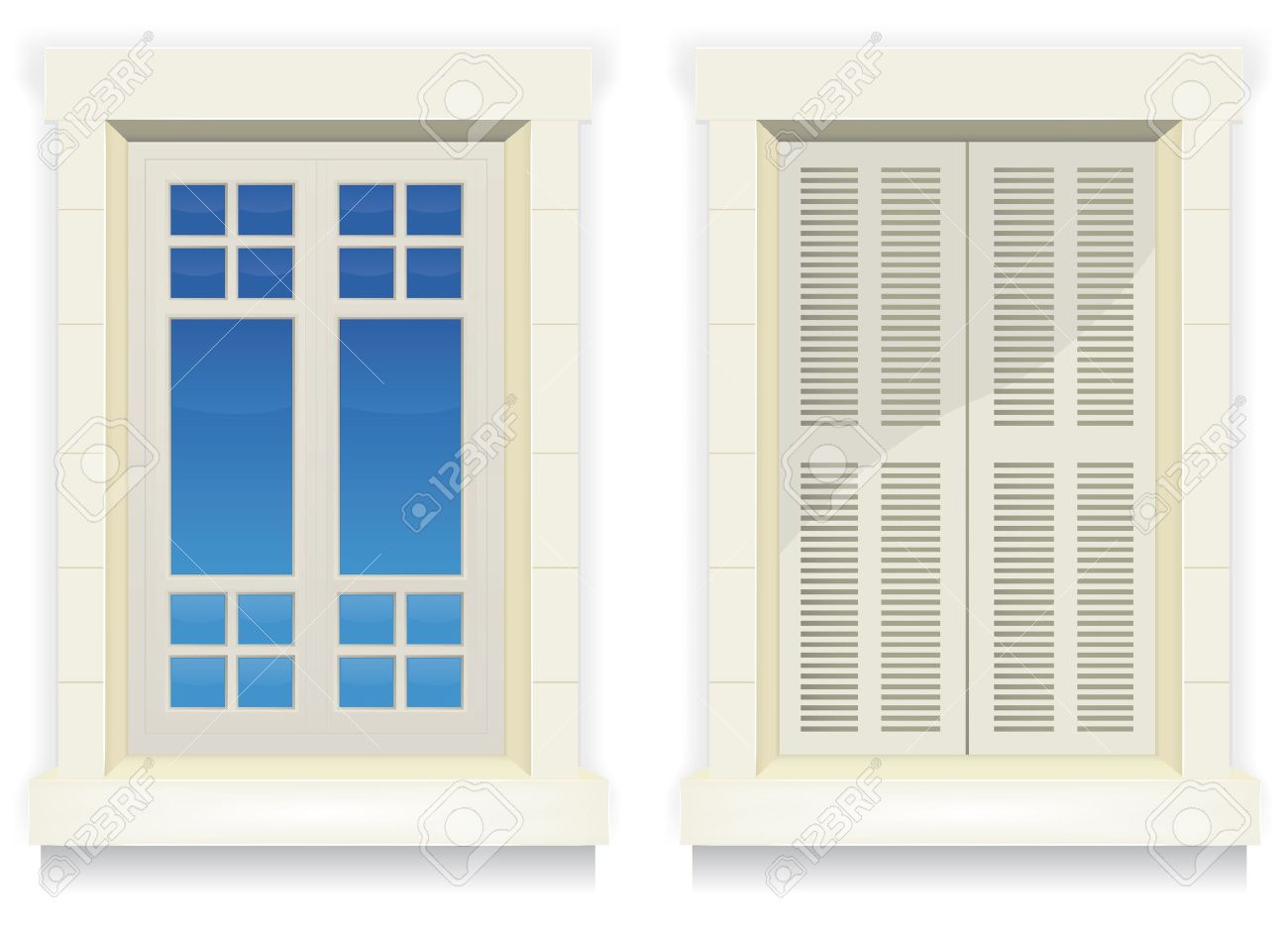 illustration of separated exterior home windows with and without