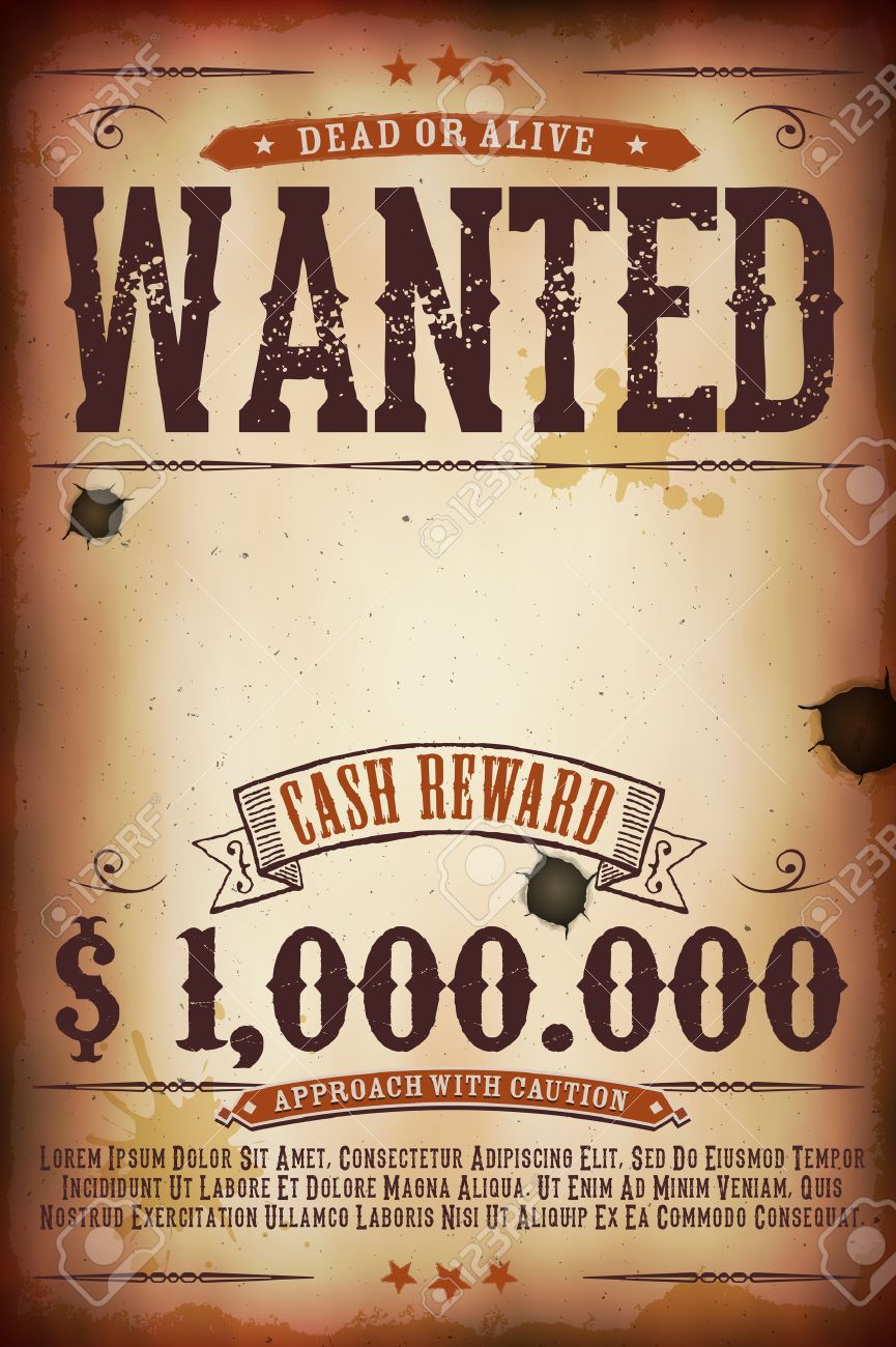 Western Wanted Poster Template