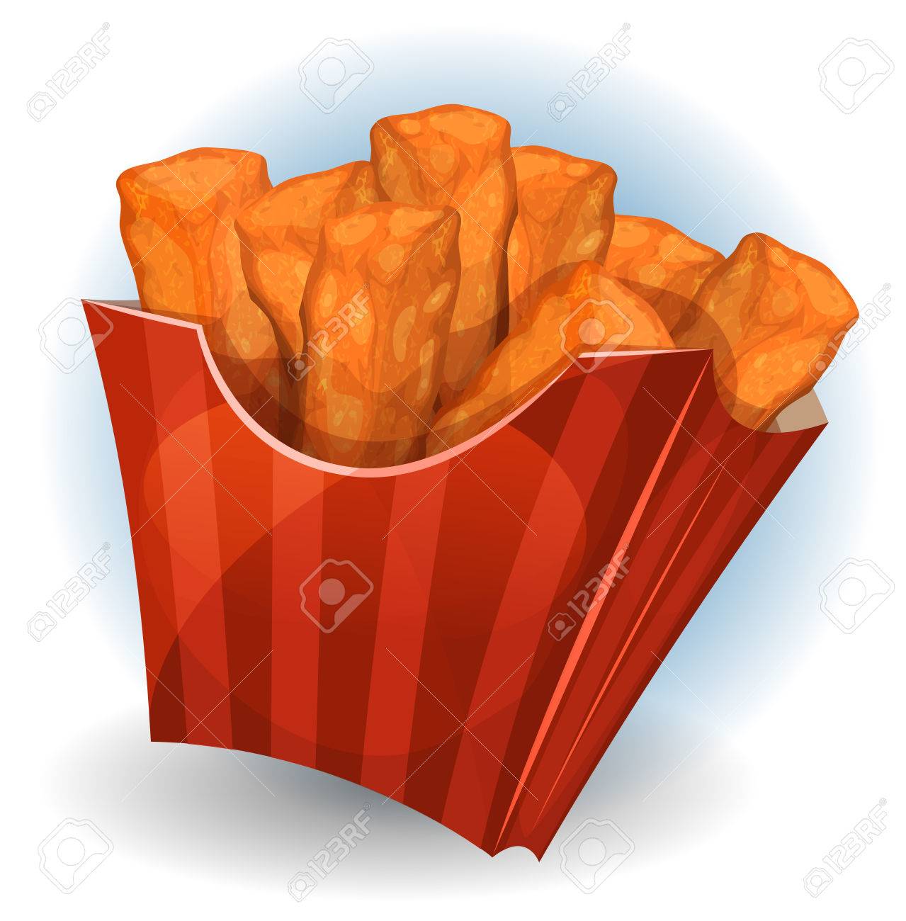 イラスト漫画の食欲をそそるフライド チキンのディップ赤カートン ボックス スナック レストランとテイクアウト食品中の食事のイラスト素材 ベクタ Image