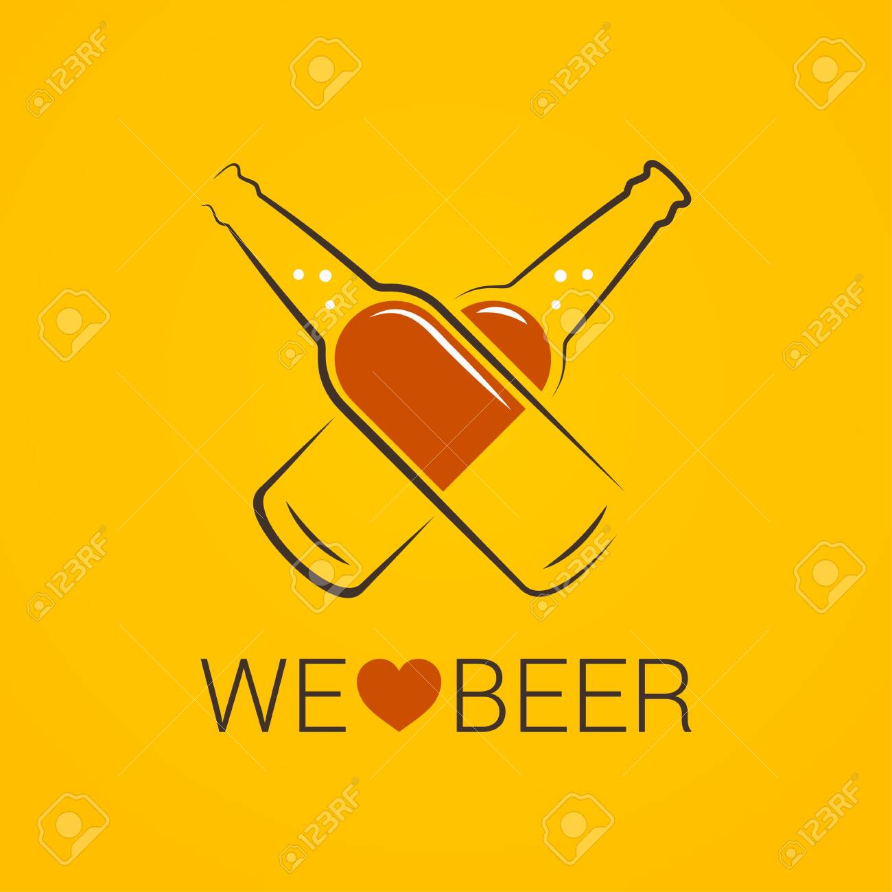 Download Beer Bottle Concept We Love Beer Design On Yellow Royalty Free Cliparts Vectors And Stock Illustration Image 128009788 Yellowimages Mockups