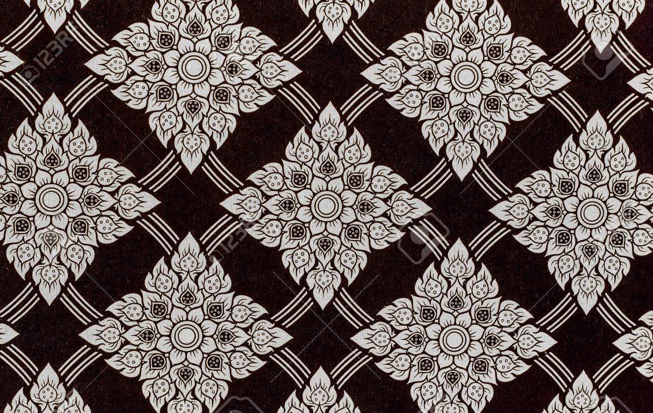 Tailandia Patron De Rayas En La Pared Arte Tradicional Tailandes