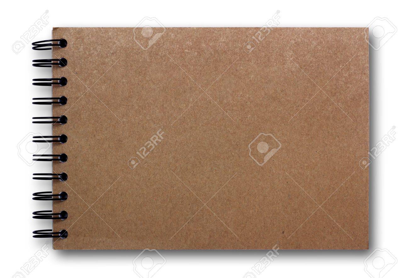 白い背景で隔離の茶色のスケッチ ブック の写真素材 画像素材 Image