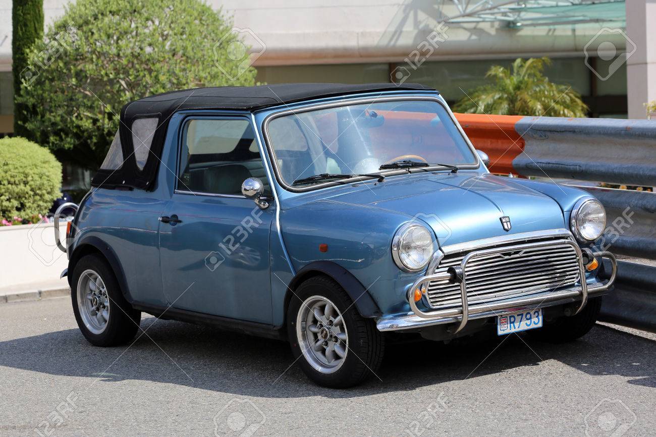 Monte Carlo Monaco May 18 2016 Blue Retro Car Austin Mini