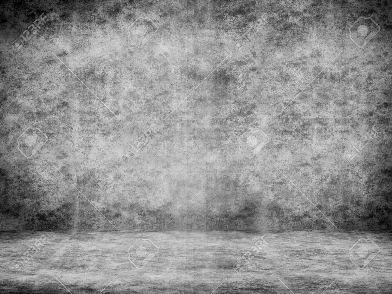 背景が灰色のコンクリートの壁と空のホラー部屋 の写真素材 画像素材 Image