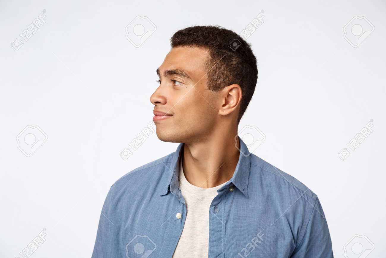 People Fashion And Emotions Concept Handsome Smiling Hispanic