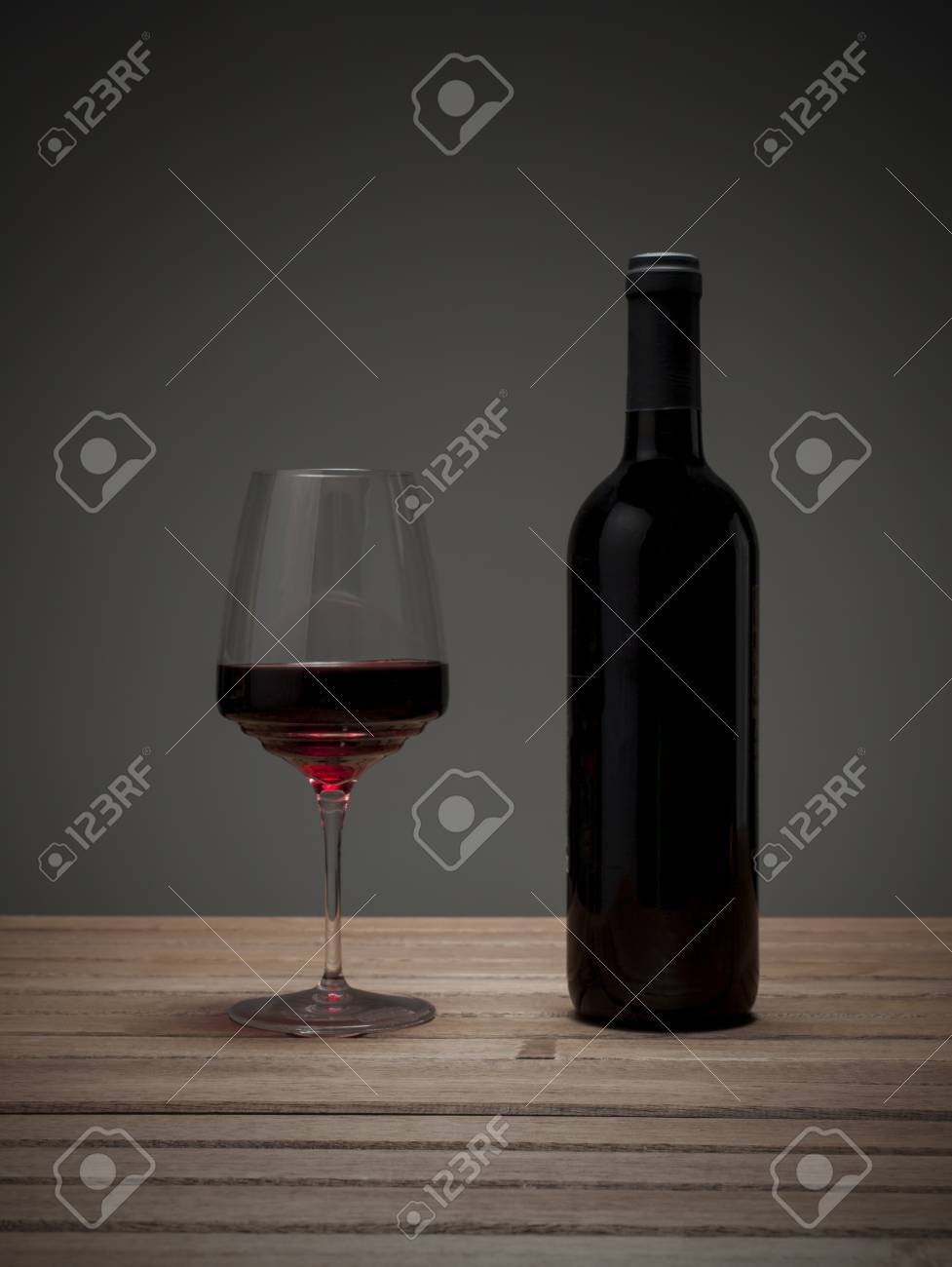 Italian Red Wine In Bottle And Glass Stock Photo Picture And