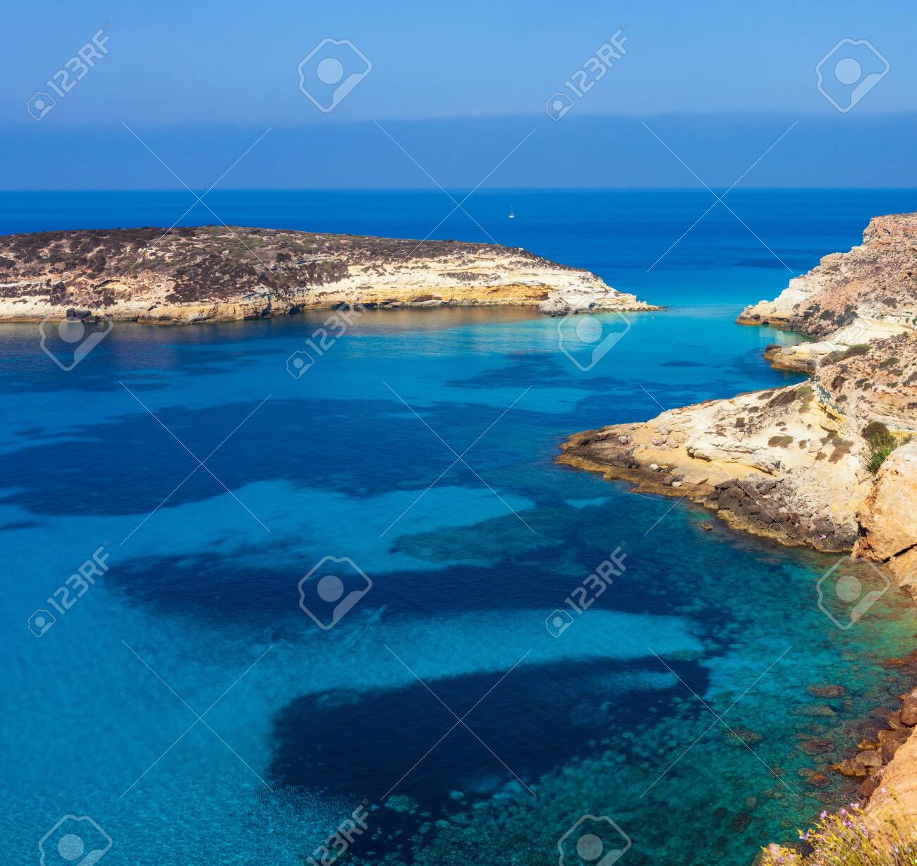 View Of The Most Famous Sea Place Of Lampedusa It Is Named Spiaggia