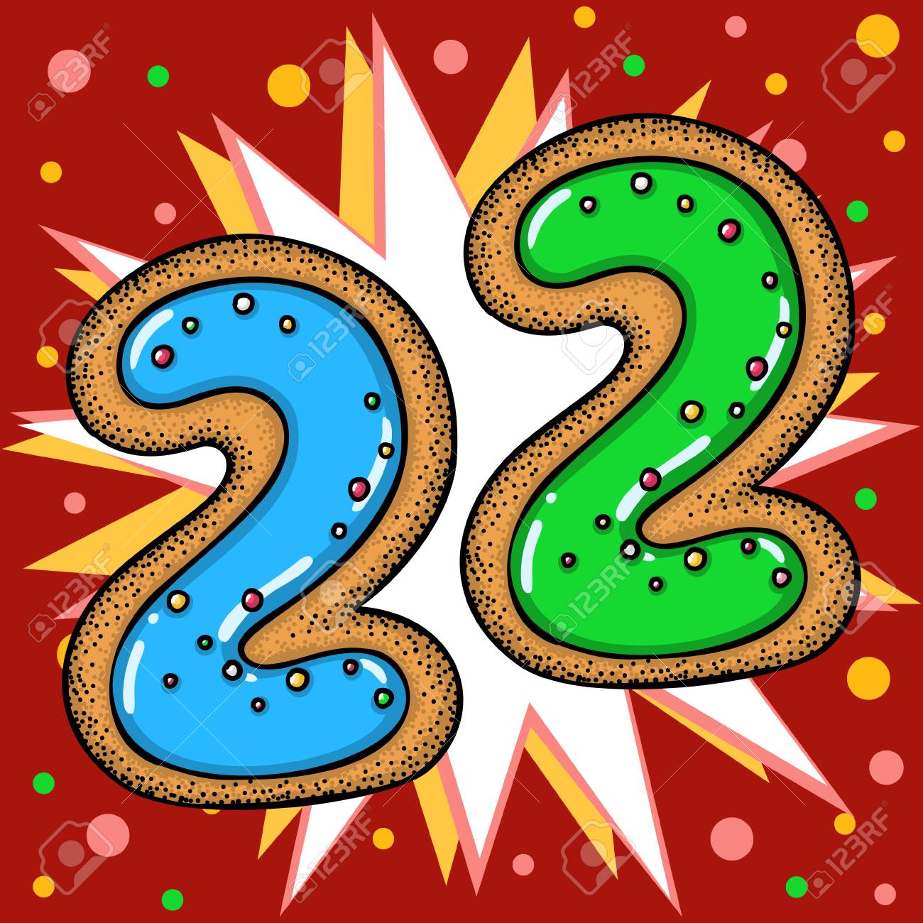 Hand Drawn Vector Number Twenty Two For Christmas Advent Calendar Royalty  Free SVG, Cliparts, Vectors, And Stock Illustration. Image 88563207.