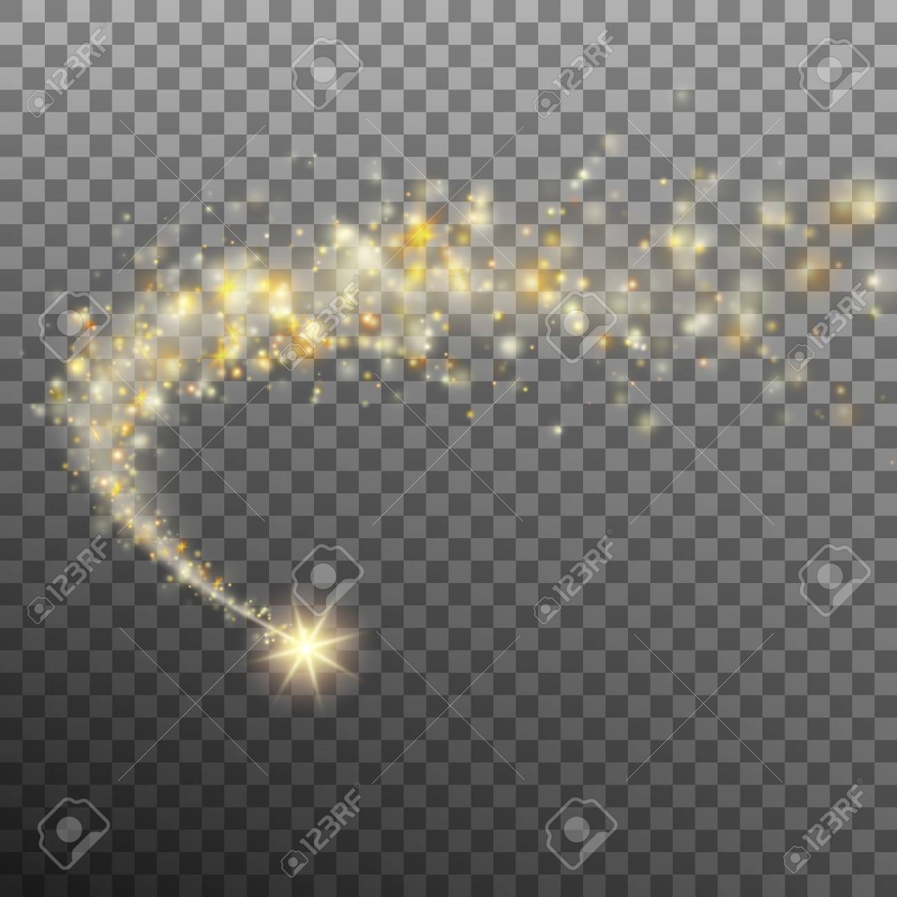 透明な背景に星空のキラキラトレイル また Eps 10 ベクトルも含まれています のイラスト素材 ベクタ Image