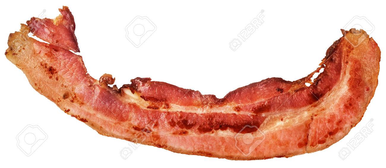 Porc Frit Bacon Rasher Isole Sur Fond Blanc Banque D Images Et Photos Libres De Droits Image 47199562