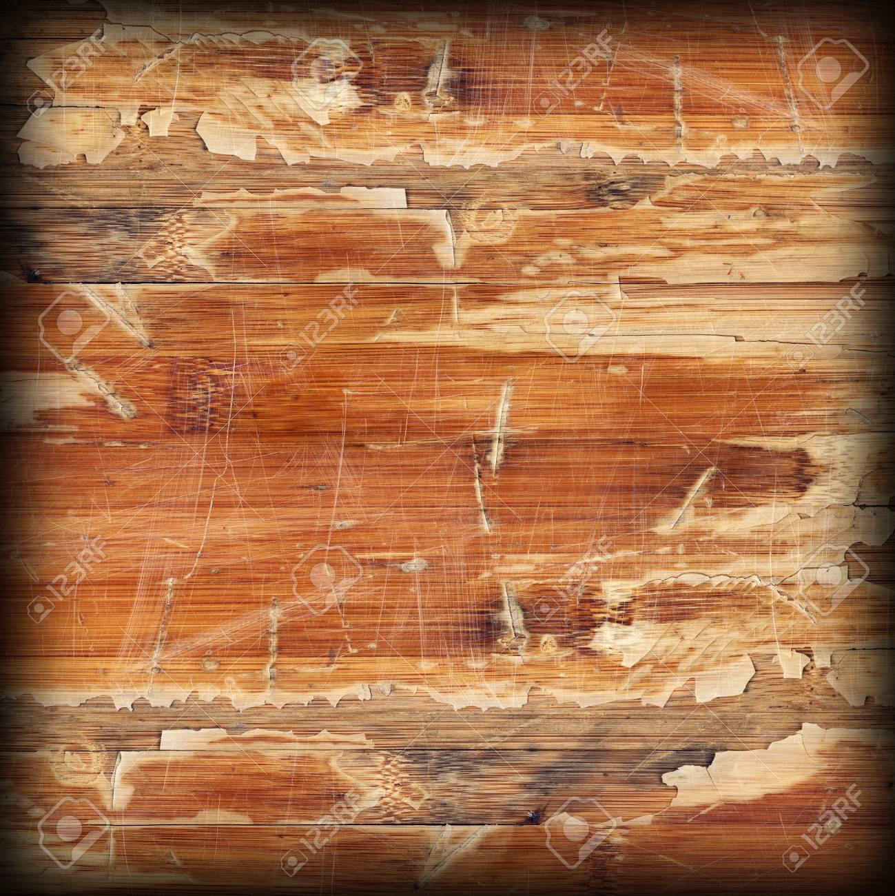 Old Weathered Wood Laminated Flooring Varnished Blockboard Panel