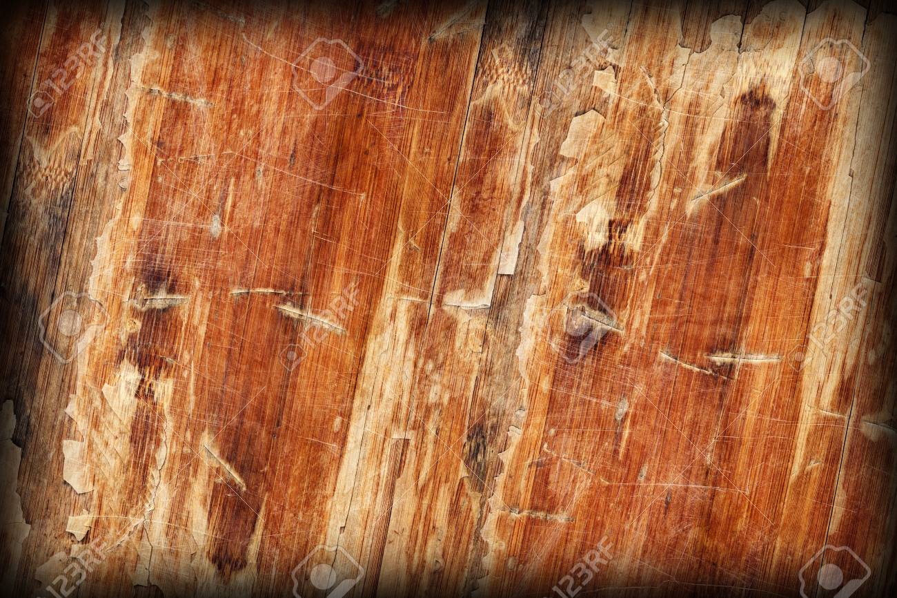 Old Weathered Wood Laminated Flooring Varnished Blockboard Panel
