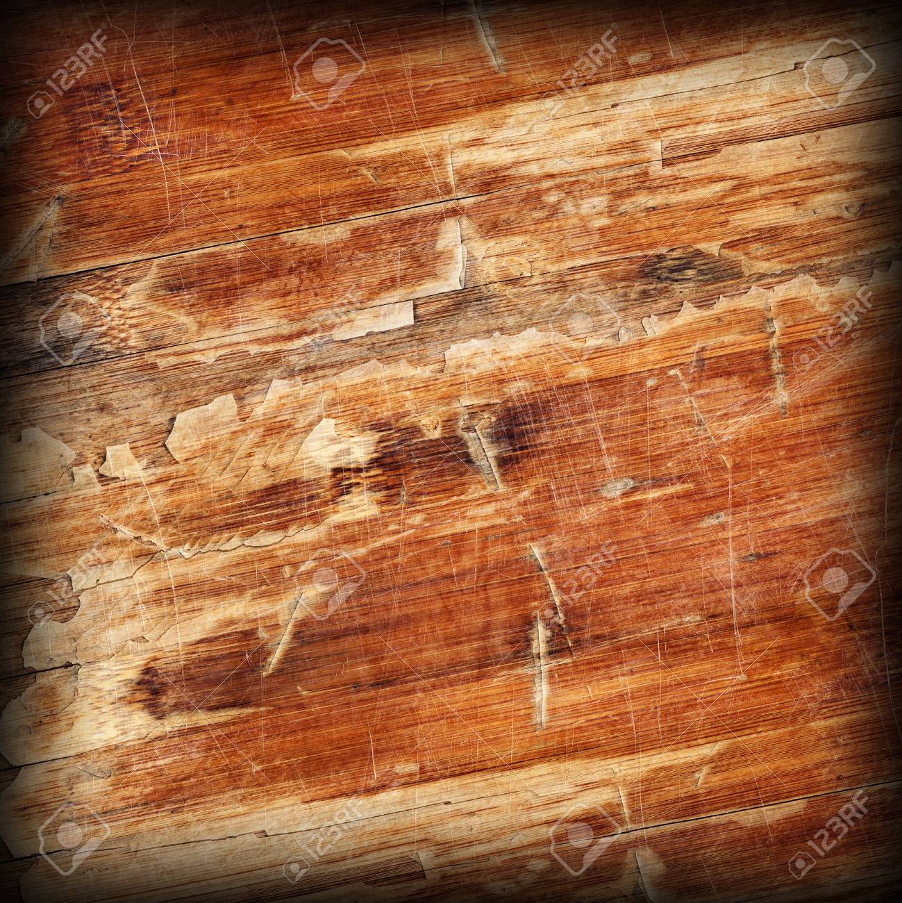 Old Weathered Wood Laminated Flooring Varnished Blockboard Panel