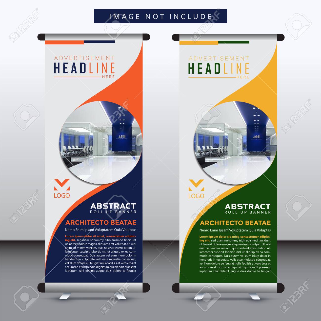 Promotional Roll Up Banner Template Presentation Roll Up Banner Royalty Free Cliparts Vectors And Stock Illustration Image