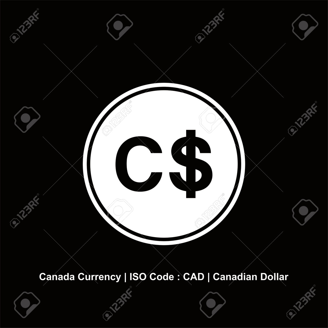カナダの通貨、CAD記号、カナダドルのアイコン記号。ベクターイラストのイラスト素材・ベクター Image 195828273