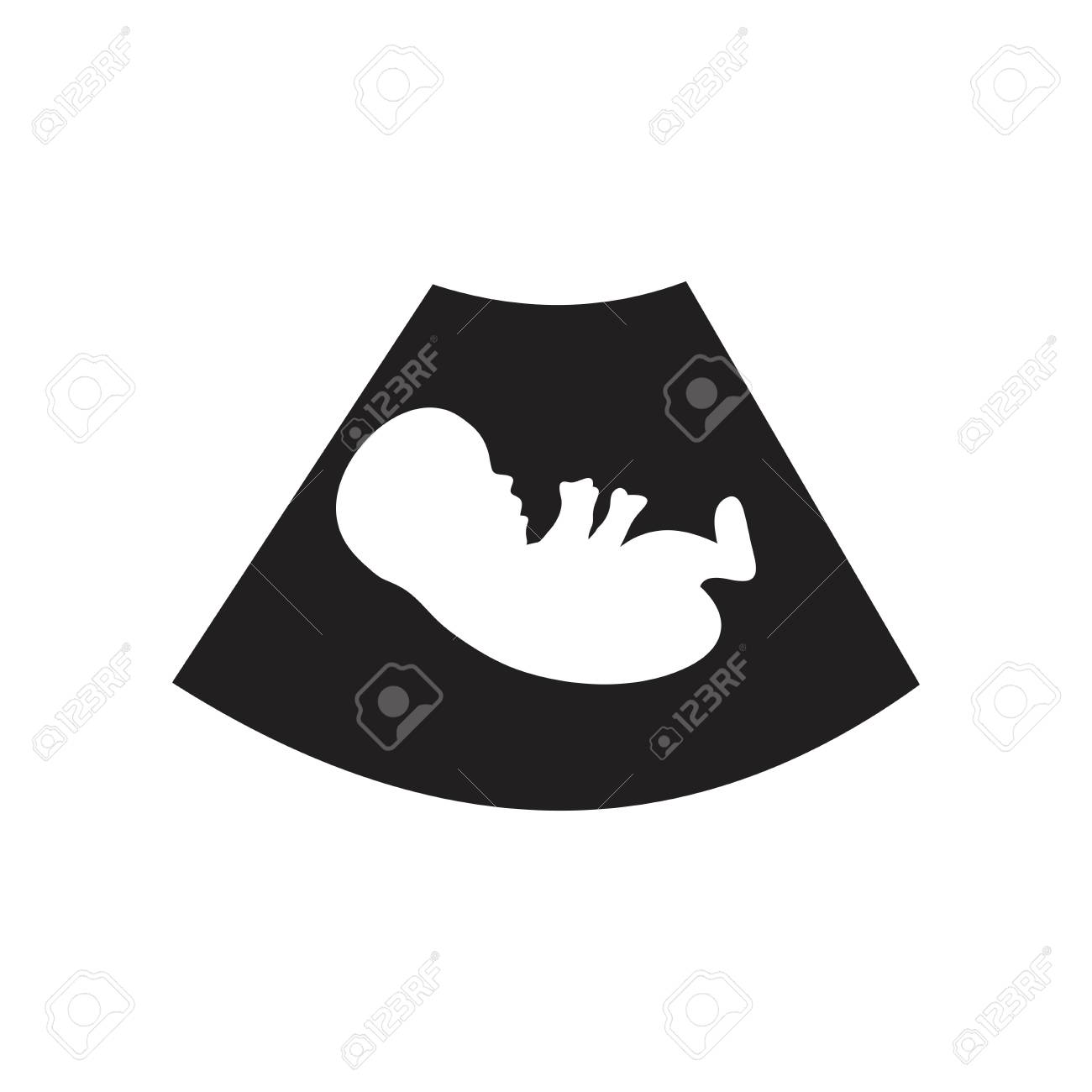 Icono De Ultrasonido Icono De Maternidad Ultrasonido Del Bebe En El Vientre Materno Ilustraciones Vectoriales Clip Art Vectorizado Libre De Derechos Image