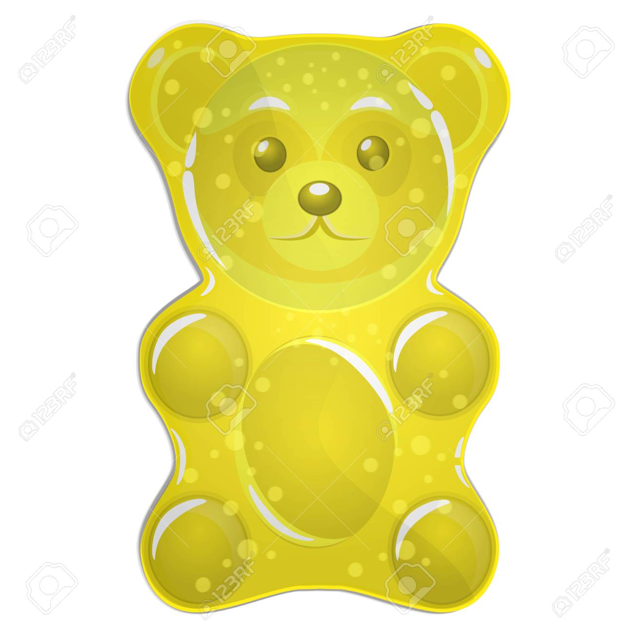 Yellow Gummy Bear Vector Illustration Royalty Free SVG
