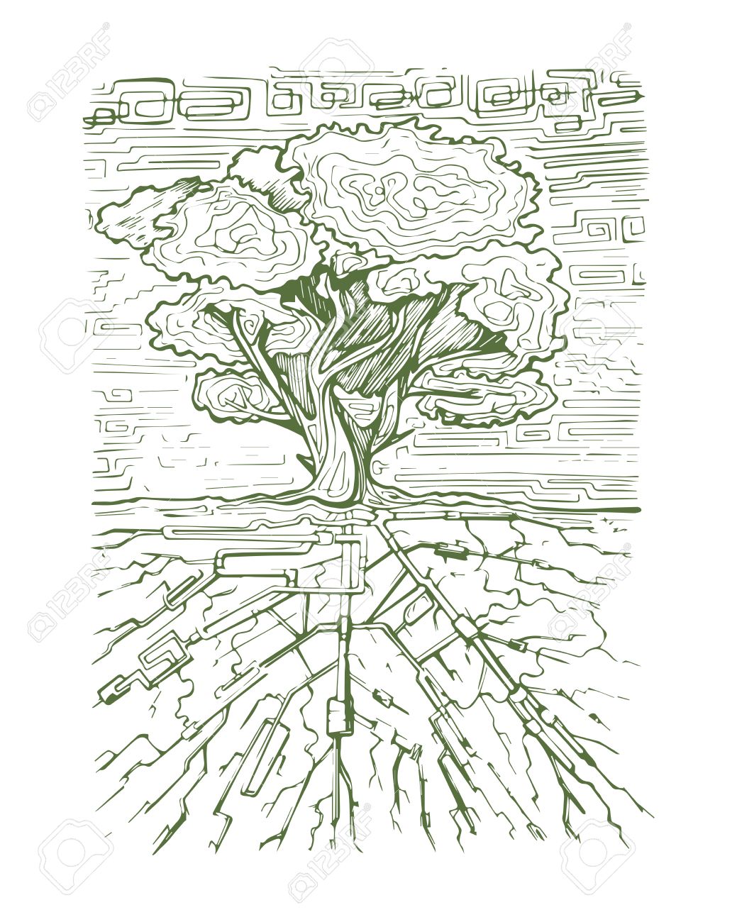 Dibujado A Mano Ilustración Vectorial O El Dibujo De Un árbol Con Raíces Artificiales Ilustraciones Svg, Vectoriales, Clip Art Vectorizado Libre De Derechos. Image 35591296. Dibujado A Mano Ilustración Vectorial O El Dibujo De Un árbol Con Raíces Artificiales Ilustraciones Svg, Vectoriales, Clip Art Vectorizado Libre De Derechos. Image 35591296.