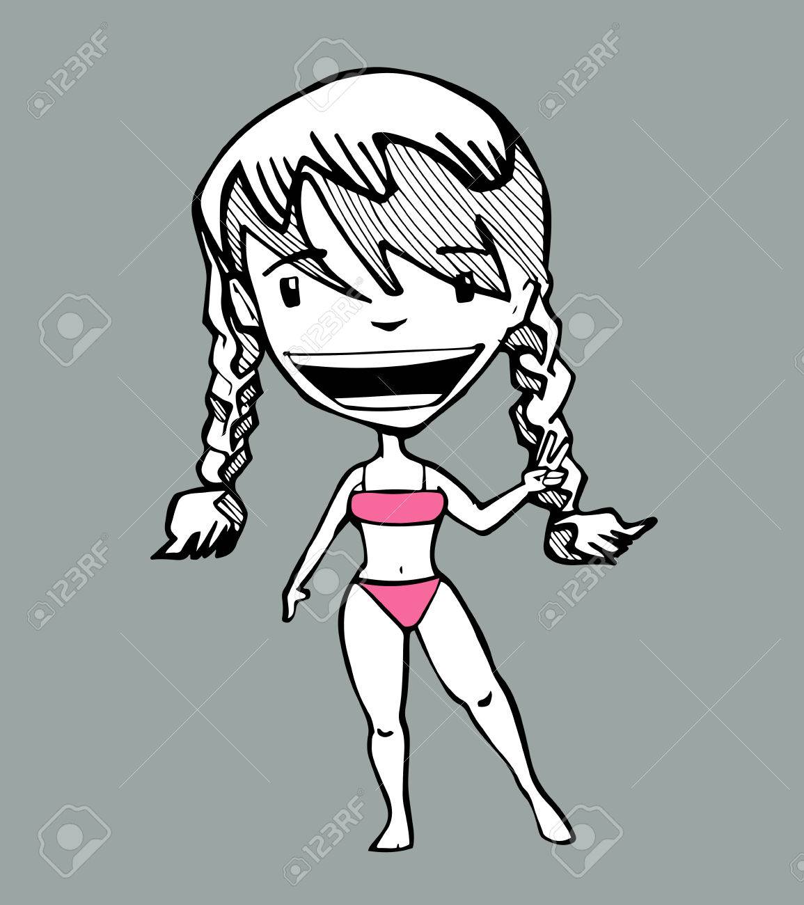 Hand Drawn Vector Illustration Or Drawing Of A Cartoon Girl In Royalty Free Cliparts Vectors And Stock Illustration Image 40600319