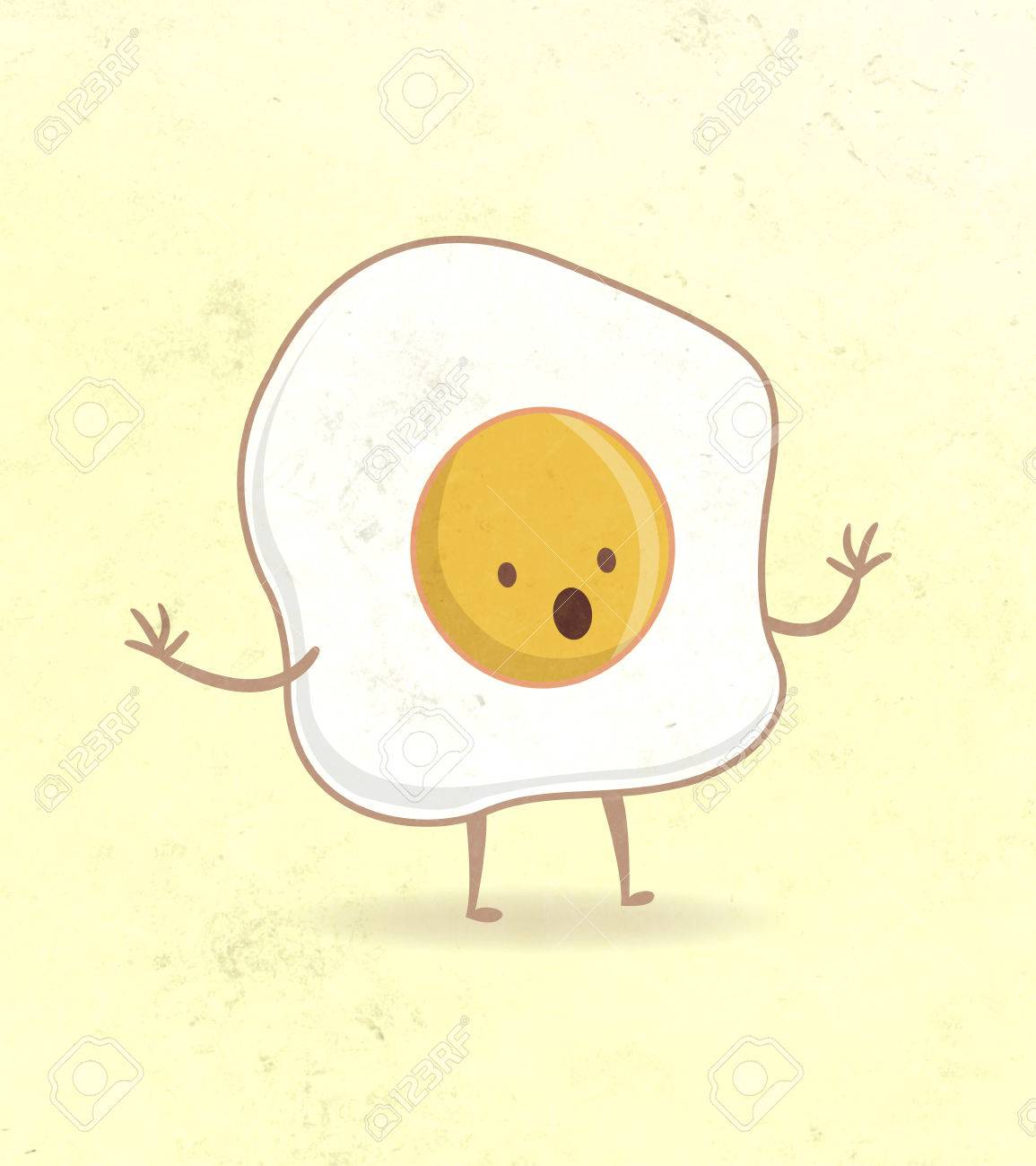 イラストや漫画の描画驚いた表情で卵の目玉焼き の写真素材 画像素材 Image