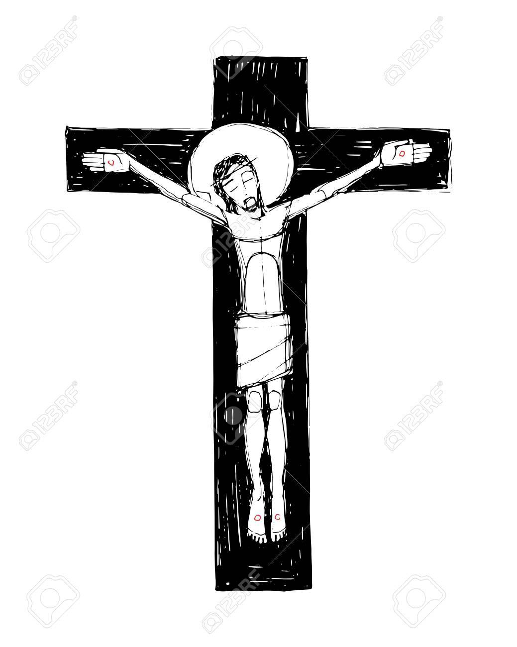 Hand Drawn Vector Illustration Or Drawing Of Jesus Christ At Royalty Free Cliparts Vectors And Stock Illustration Image