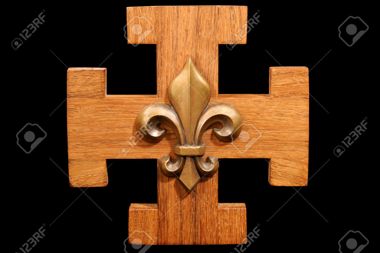 French Scout Emblem Antique Scouting Fleur De Lis On Solid