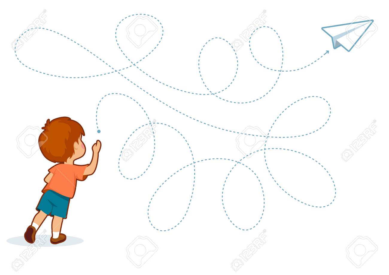Educational printable games for the development of fine motor skills in kids. Baby's finger allow along the tracks. Vector illustration - 124721749 Educational printable games for the development of fine motor skills in kids. Baby's finger allow along the tracks. Vector illustration - 124721749