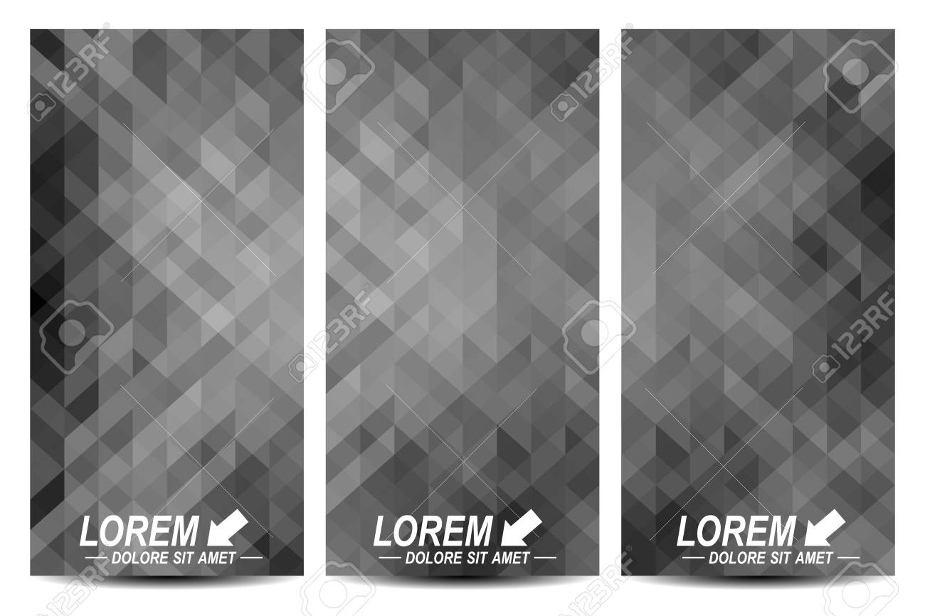 set of vector flyers background with dark black triangles flyer dark flyer background