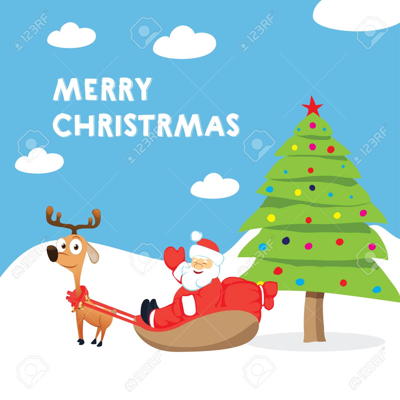 メリー クリスマスのグリーティング カード フラットなスタイル ベクトル イラスト のイラスト素材 ベクタ Image メリー クリスマスのグリーティング カード フラットなスタイル ベクトル イラスト のイラスト素材 ベクタ Image