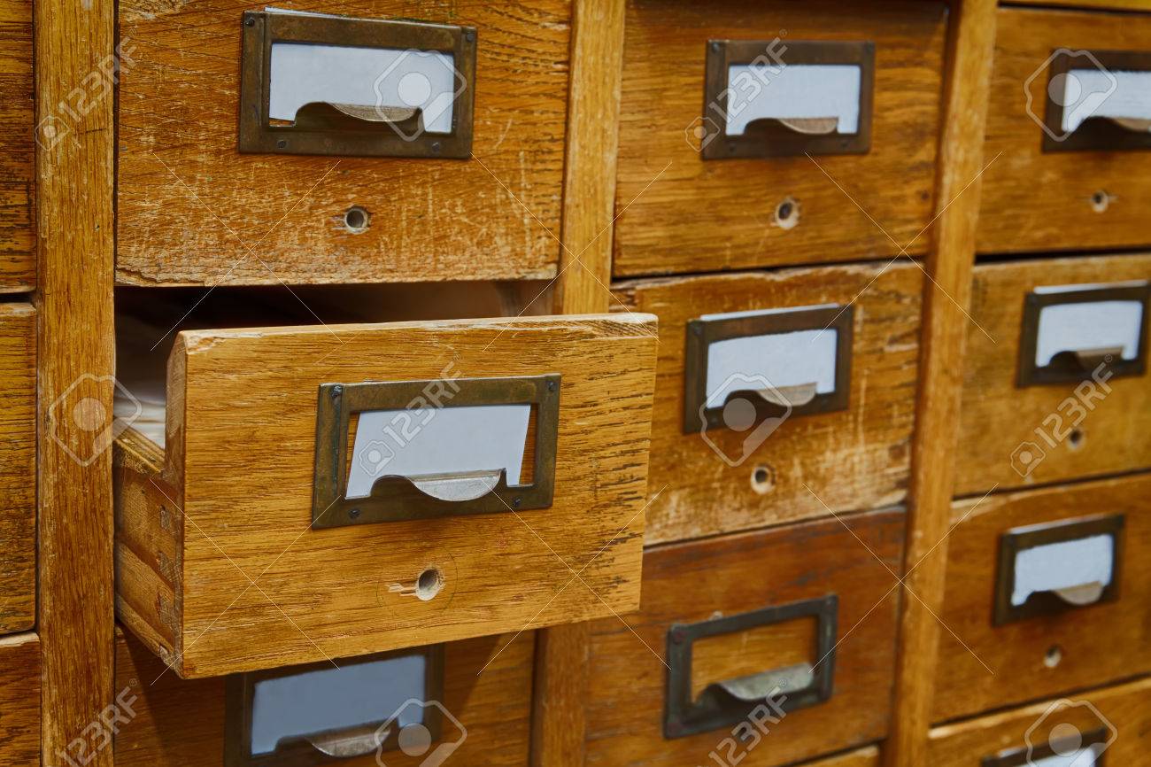 Opened Box Archive Storage Filing Cabinet Interior Vintage