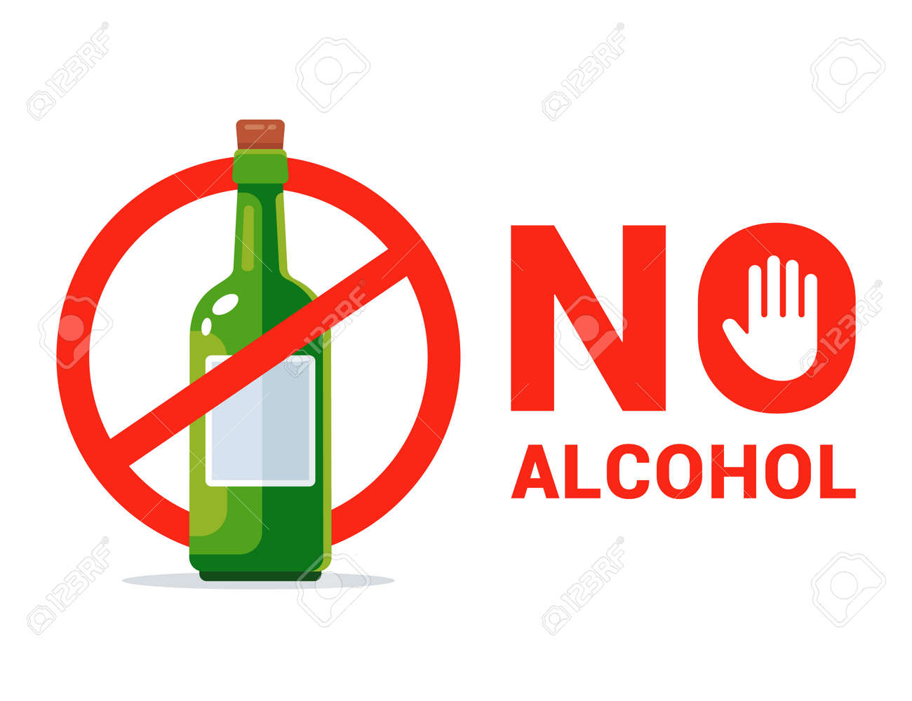 No Alcohol Symbol. Ban On Alcohol. No Alcohol Law. Flat Vector  Illustration. Royalty Free SVG, Cliparts, Vectors, and Stock Illustration.  Image 175654974., image size:1300x1000