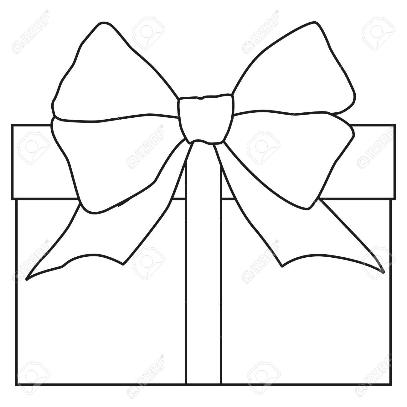 Download Line Art Black And White Gift Box Icon Poster Coloring Book Page For Adults And Kids Royalty Free Cliparts Vectors And Stock Illustration Image 95090719