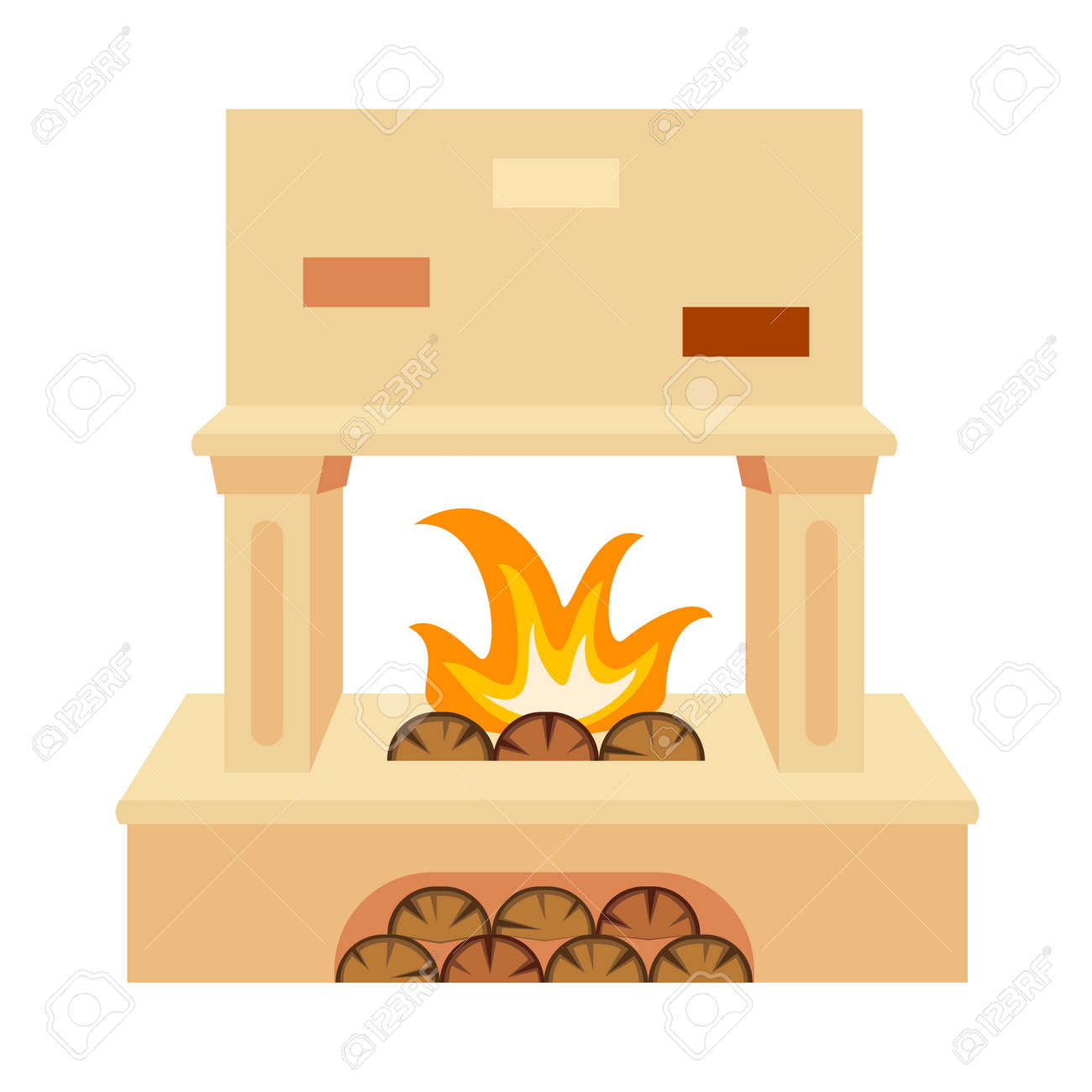 Colorful Cartoon Pastel Brick Fireplace. Warm Winter Home Heater. Christmas  Theme Vector Illustration For Poster, Label Or Gift Card Decoration Royalty  Free SVG, Cliparts, Vectors, and Stock Illustration. Image 163896925., image size:1300x1300