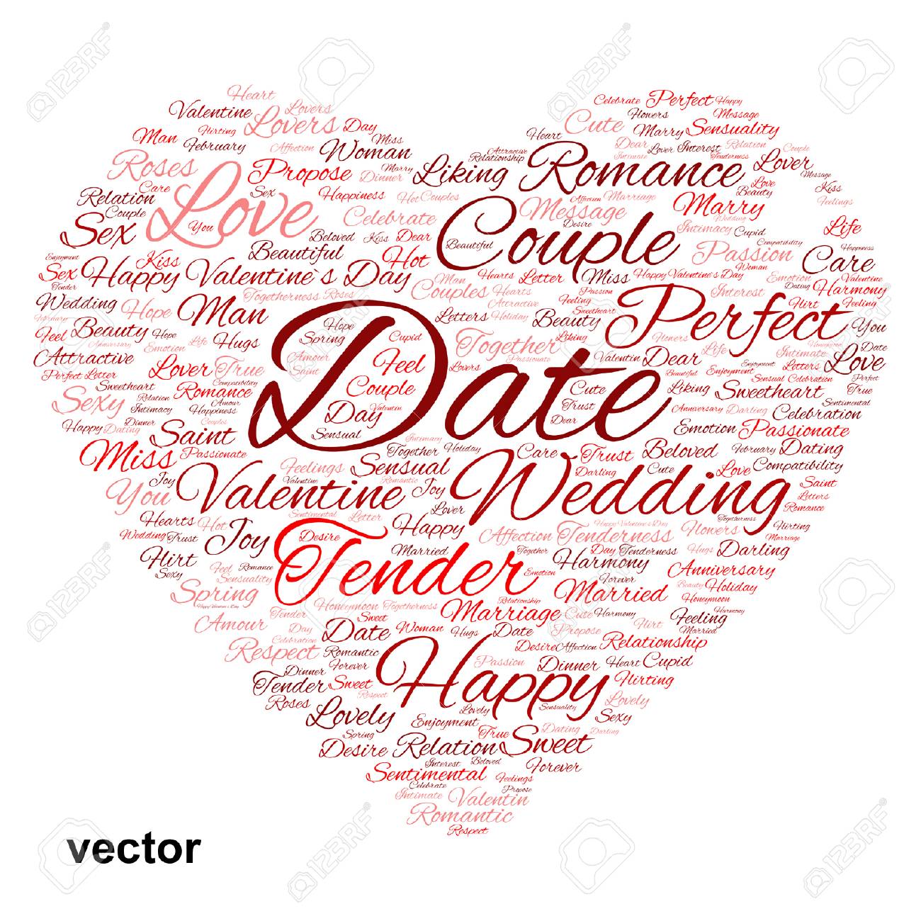 Conceptual Love Or Valentine Heart Shape Word Cloud Isoalted On White Stock Vector Conceptual Love Or Valentine Heart Shape Word Cloud Isoalted On White Stock Vector
