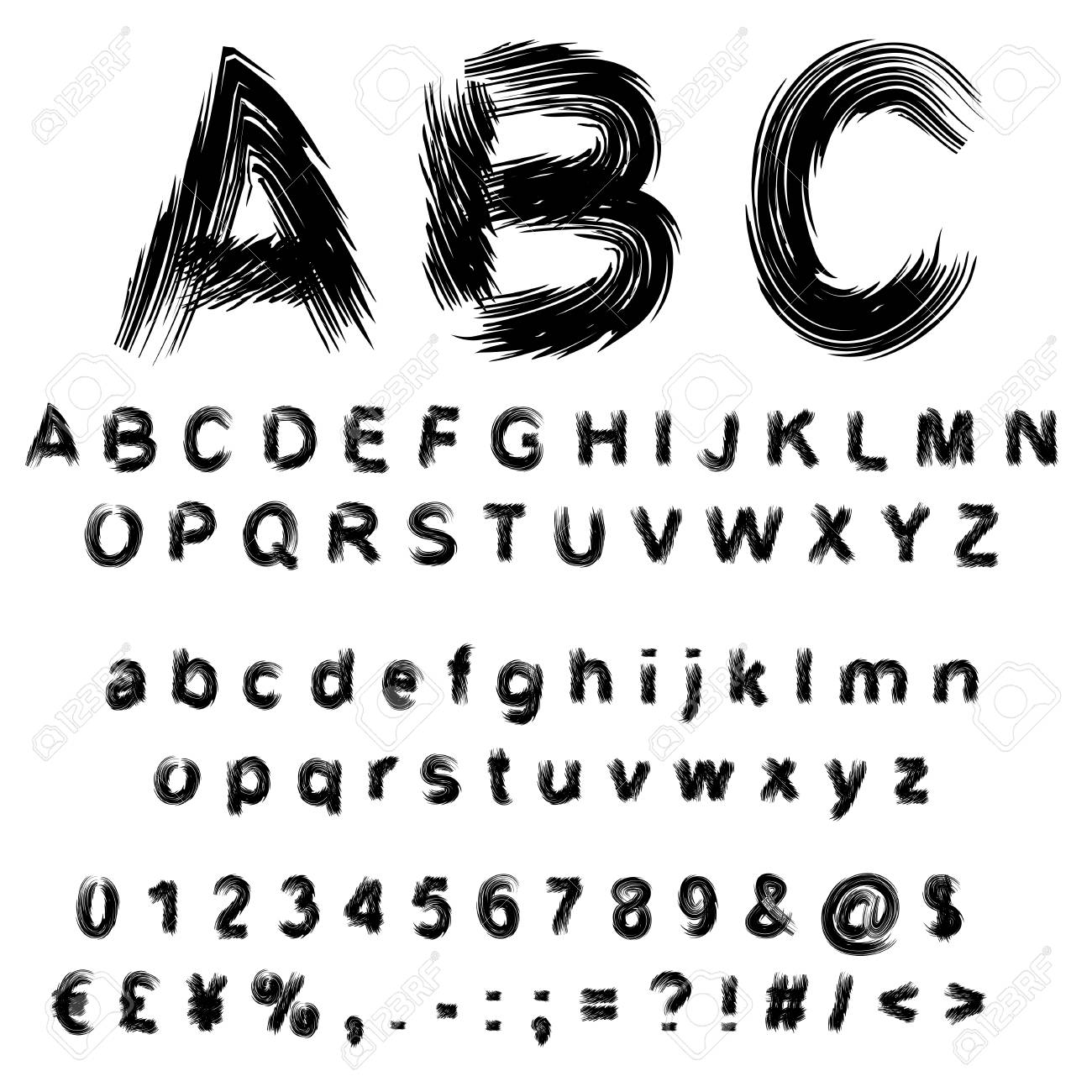 スケッチや落書きのペンキのフォントが分離した概念または概念のセットまたは手書きブラックのコレクション の写真素材 画像素材 Image