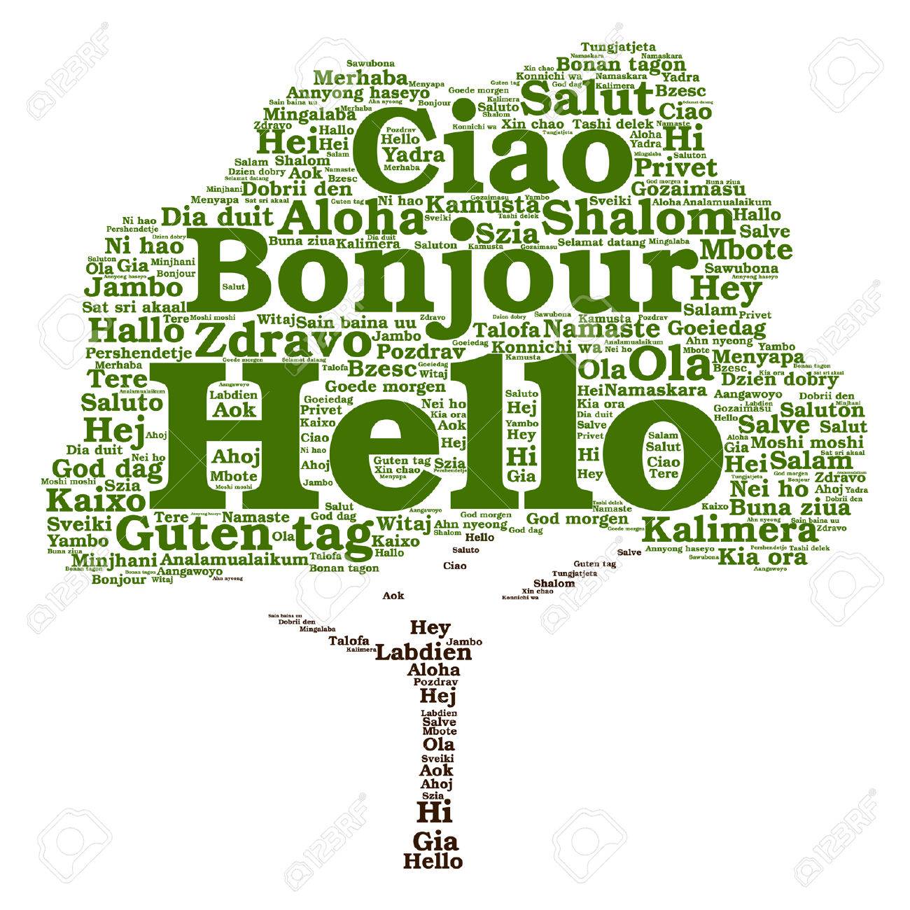 vector concept or conceptual abstract tree hello or greeting