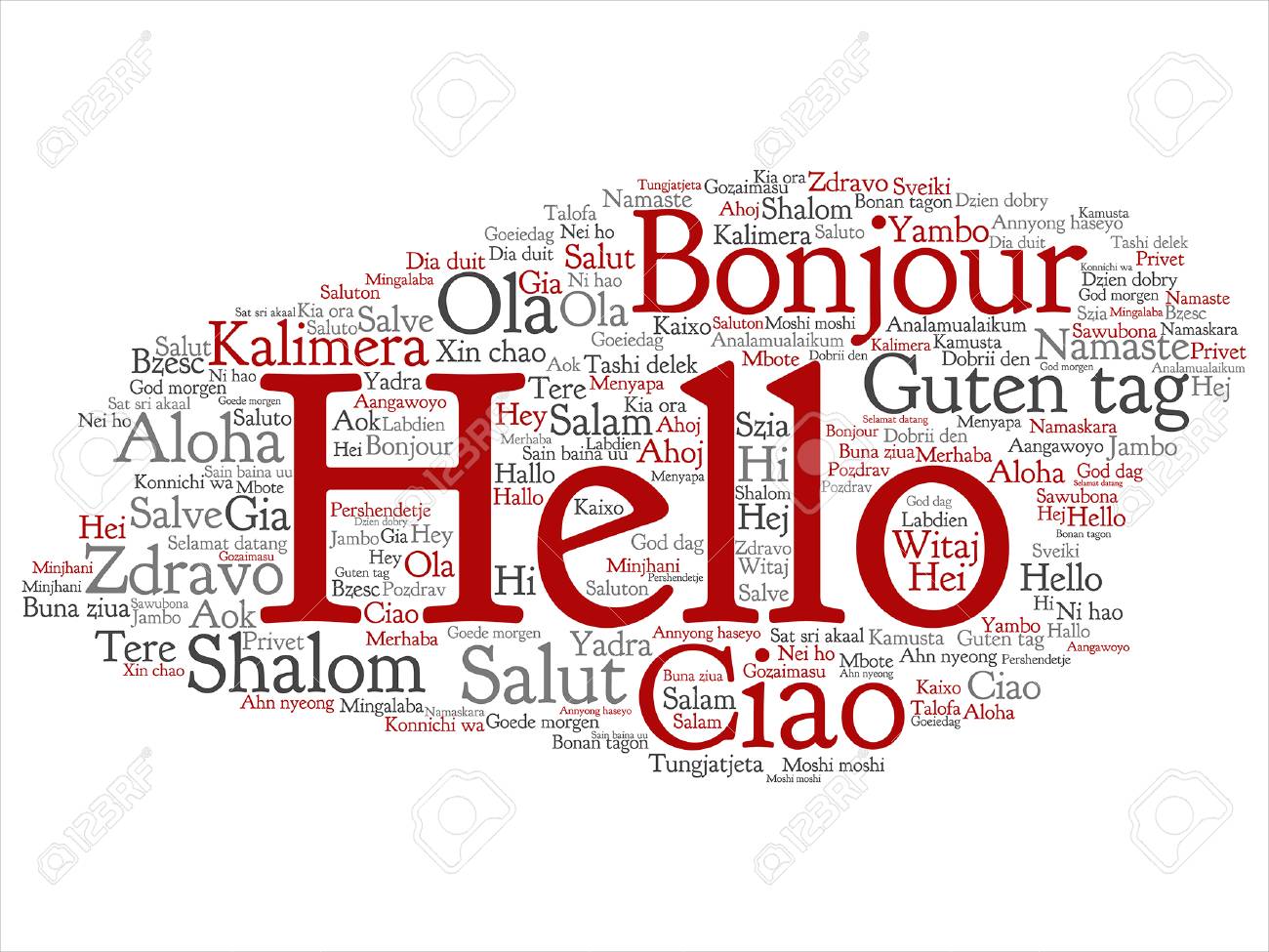 ベクトル概念または概念抽象こんにちはまたは別の言語または多言語国際語クラウドの挨拶 世界 海外 世界中旅行するメタファーを翻訳 休暇や観光 のイラスト素材 ベクタ Image