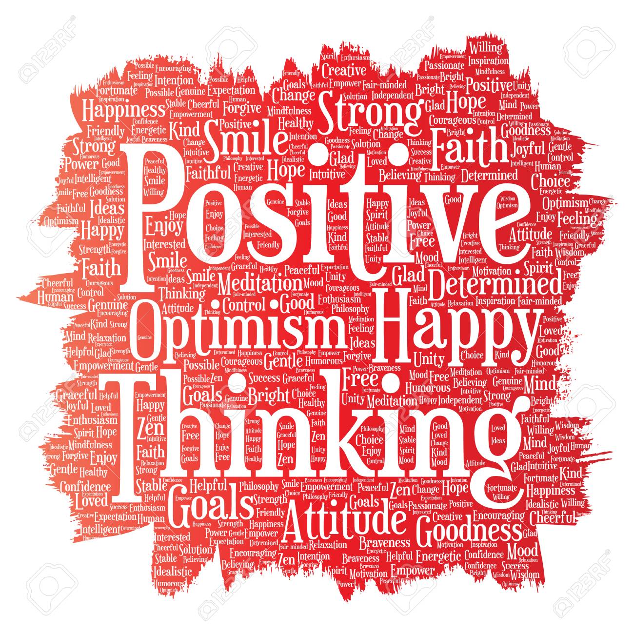 Vector Conceptual Positive Thinking Happy Strong Attitude Paint Royalty Free Cliparts Vectors And Stock Illustration Image 86276946