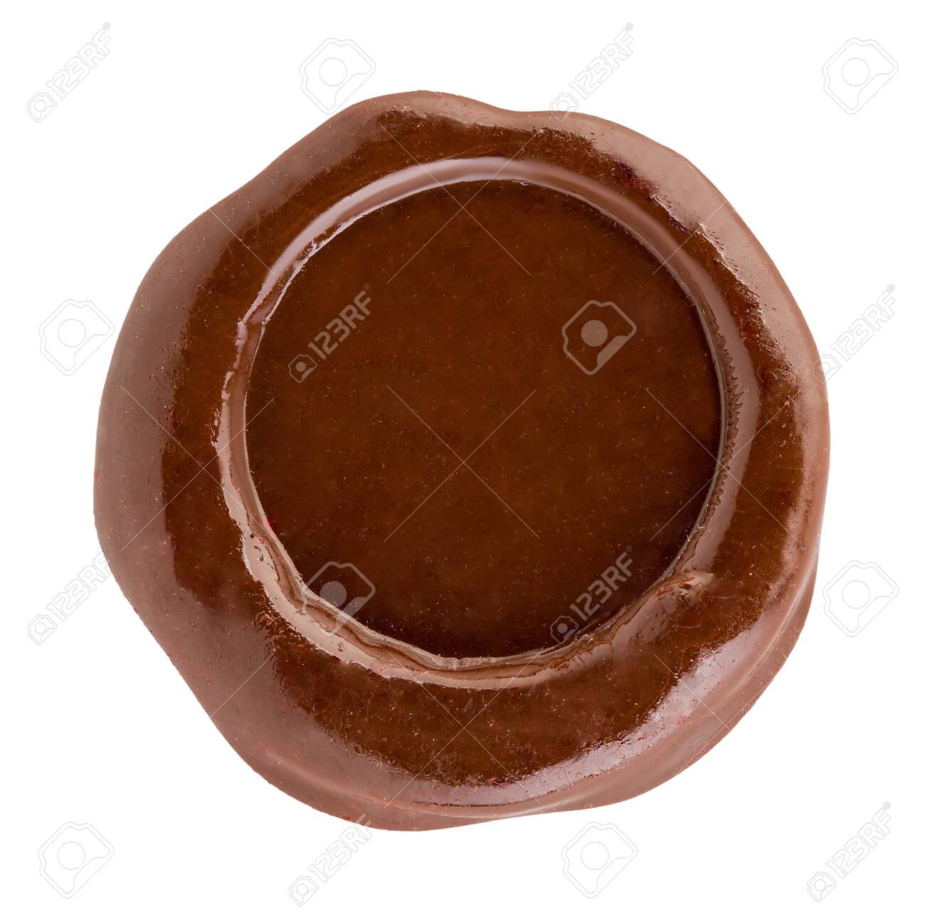 Brown wax seal close-up isolated on a white background. - 126197288 Brown wax seal close-up isolated on a white background. - 126197288