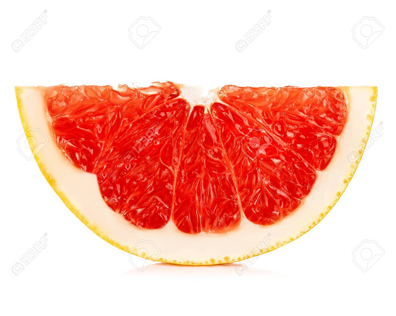 Grapefruit slice isolated on a white background. - 126197438 Grapefruit slice isolated on a white background. - 126197438