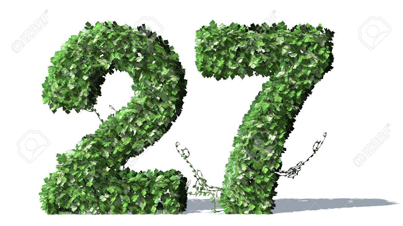 グリーンのアイビーの葉の数 27 アルファベット の写真素材 画像素材 Image