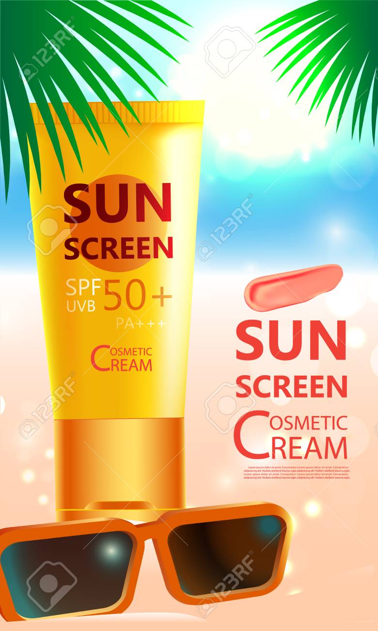 Et De Luxe Crème Uv Paquet Bouteille Peau Lunettes Cosmétique Soin SoleilBloc D'écran SolaireAffiche AR354jLq