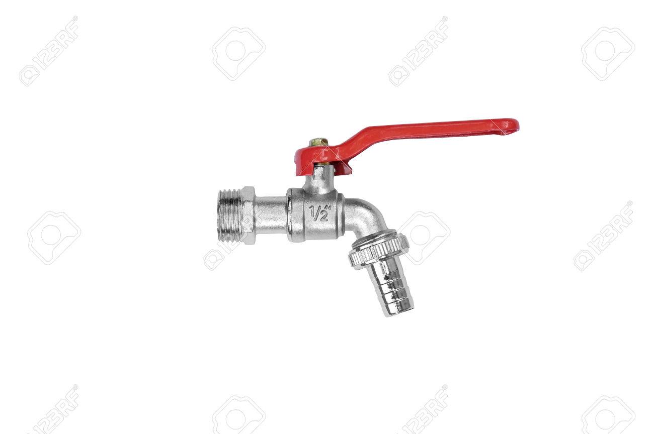Red Faucet Handle Puller And Faucet Tube 1 2 Inch Isolated