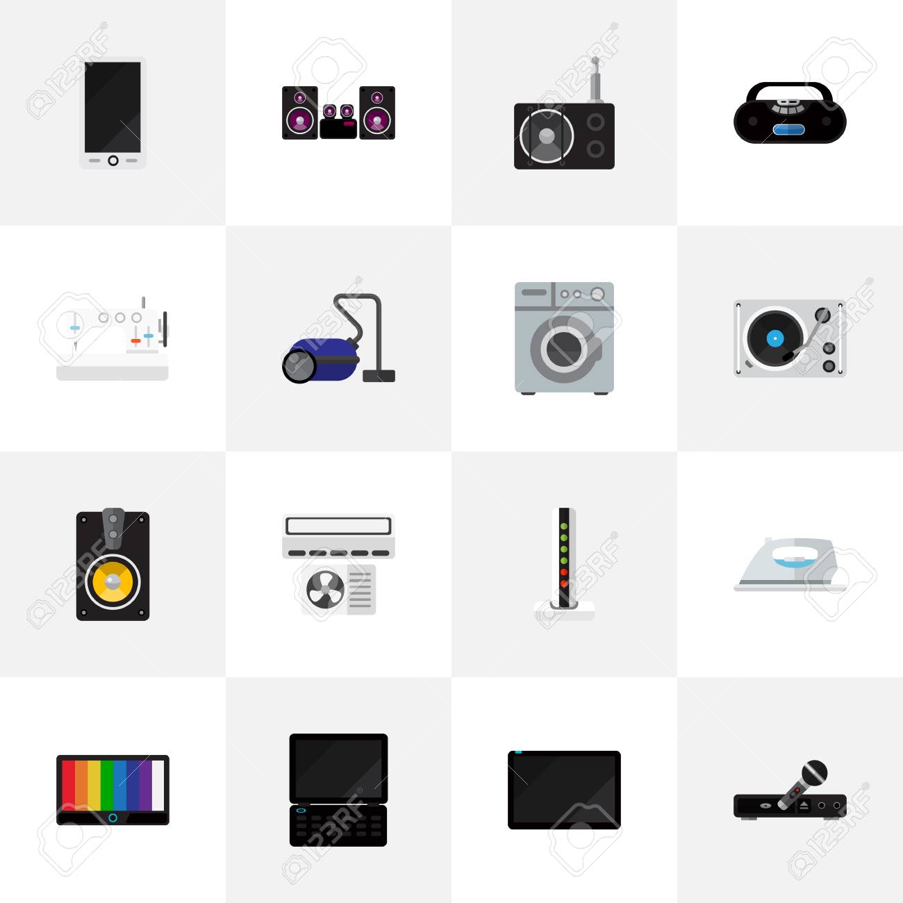 16 編集可能なホーム アイコンのセットです 掃除 マイク ノートなどの記号が含まれています Web モバイル Ui インフォ グラフィック デザインに使用できます のイラスト素材 ベクタ Image